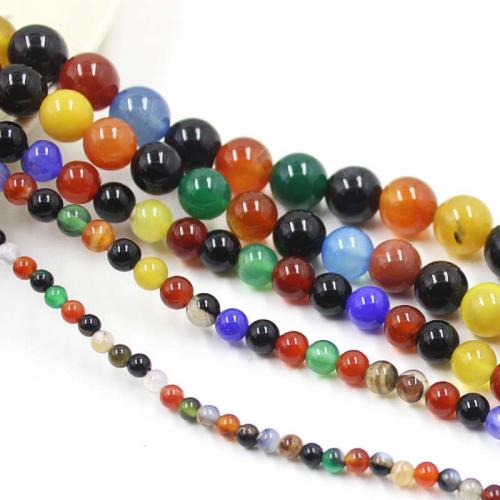 Mixed Agate Beads, Rainbow Agate, Round, DIY mixed colors 