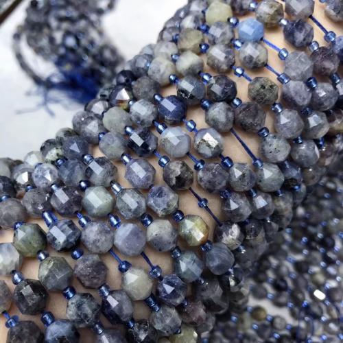 Single Gemstone Beads, Iolite, Lantern, polished, DIY & faceted, mixed colors Approx 38 cm 