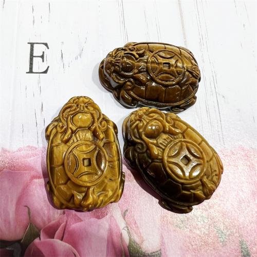 Tiger Eye Pendants, Carved, fashion jewelry & DIY, mixed colors, 34.88mm 
