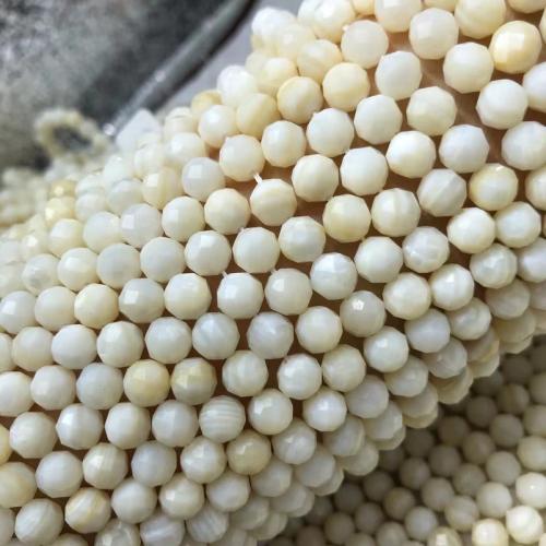 Perles de coquille de mer, coquillage, Rond, poli, DIY & facettes, blanc, 7mm Environ 38 cm, Vendu par brin