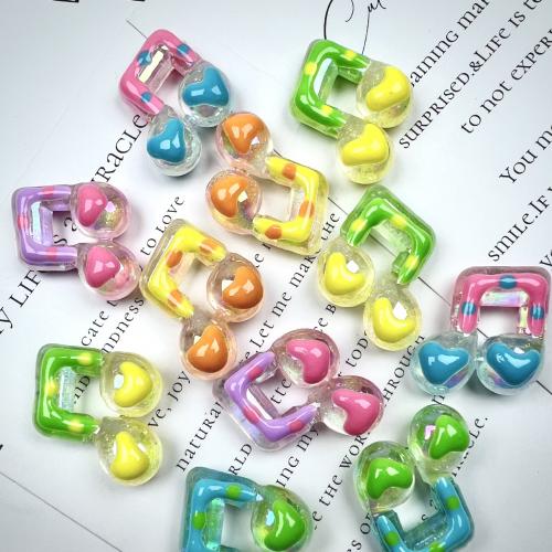 Plating Acrylic Beads, Music Note, colorful plated, DIY & luminated & enamel, mixed colors Approx 