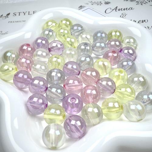 Perles acryliques plaquée, Acrylique, Rond, Placage de couleur AB, DIY & lumineux, couleurs mélangées, 14mm, Environ Vendu par sac