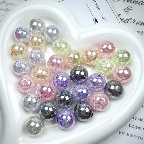 Plating Acrylic Beads, Round, colorful plated, DIY, mixed colors, 16mm, Approx 