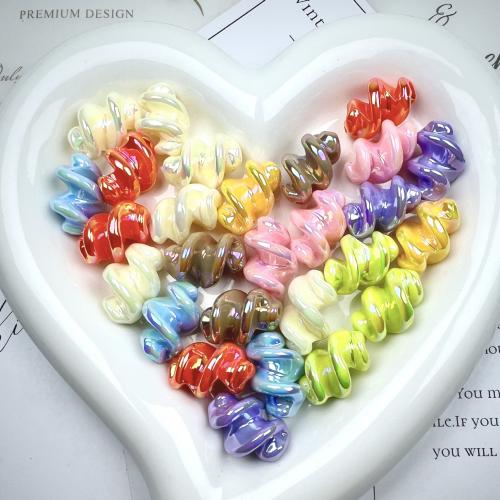 Perles acryliques plaquée, Acrylique, hélice, Placage coloré, DIY & lumineux, couleurs mélangées Environ Vendu par lot