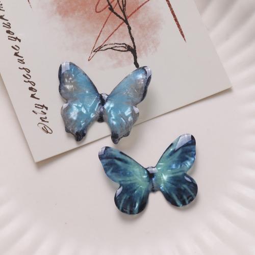 Harz Ohranhänger Zubehör, Schmetterling, Farbverlauf & DIY & Epoxy Aufkleber, keine, 46x42mm, verkauft von PC