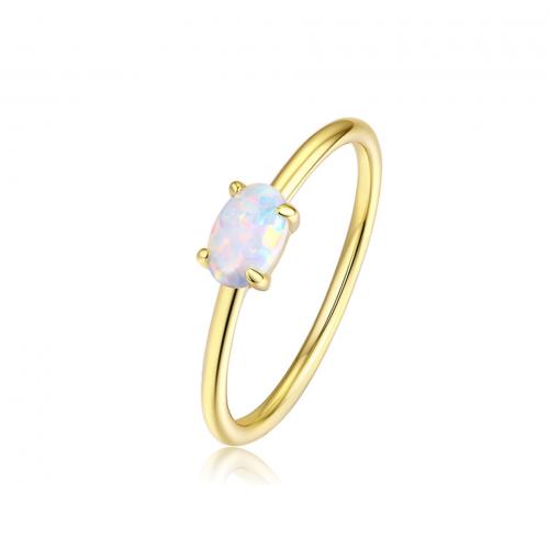 Sterling Silver Finger Ring, 925 Sterling Silver, with Opal, fashion jewelry & for woman 