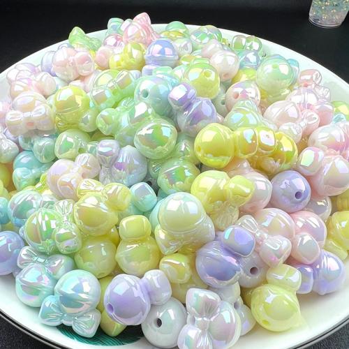 Perles acryliques plaquée, Acrylique, Placage coloré, DIY & lumineux, couleurs mélangées, 17mm, Environ Vendu par sac
