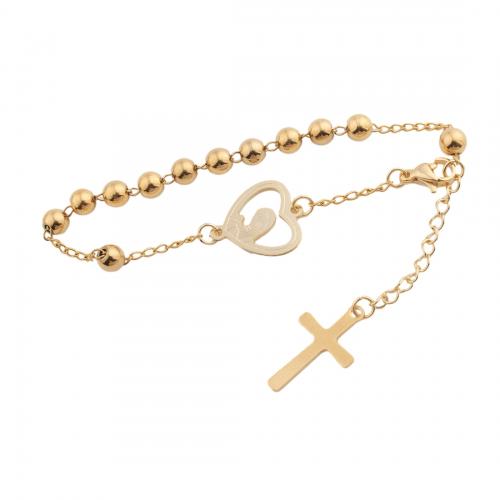 Bracelet en acier inoxydable, Acier inoxydable 304, bijoux de mode & pour femme, doré Environ 22.5 cm, Vendu par PC