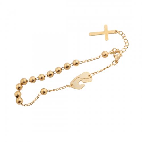 Bracelet en acier inoxydable, Acier inoxydable 304, bijoux de mode & pour femme, doré Environ 22.5 cm, Vendu par PC
