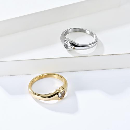 Нержавеющая сталь Rhinestone палец кольцо, Нержавеющая сталь 304, полированный, разный размер для выбора & Женский & со стразами, Много цветов для выбора, width 7mm, продается PC
