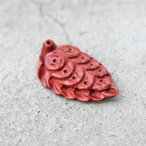 Carved Wood pendants, Сандал, Листок, резной, DIY, красный продается PC
