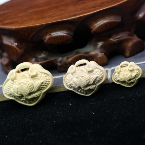Carved Wood pendants, Самшит, резной, DIY & разный размер для выбора, желтый, продается PC