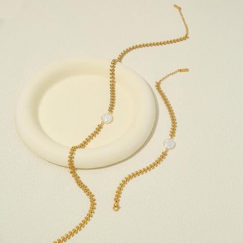 Edelstahl Schmucksets, 304 Edelstahl, mit Kunststoff Perlen, 14 K vergoldet, Modeschmuck & verschiedene Stile für Wahl & für Frau, Goldfarbe, verkauft von PC