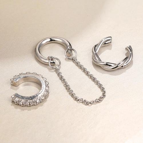 Zinc Alloy Rhinestone Drop Earring, three pieces & fashion jewelry & for woman & with rhinestone 