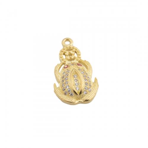 Cubic Zirconia Micro Pave Brass Pendant, plated, DIY & micro pave cubic zirconia, gold Approx 1.5mm 
