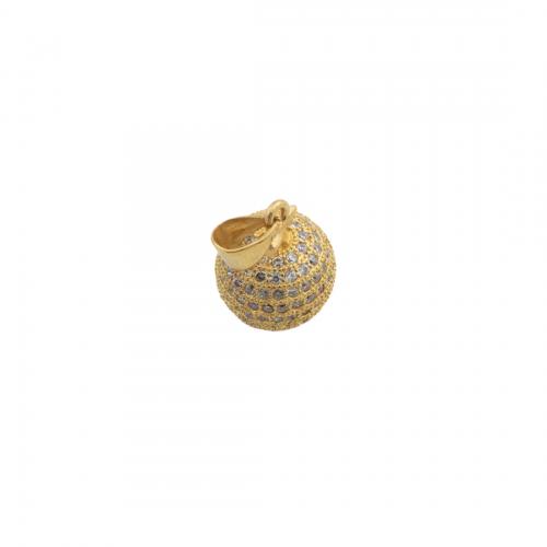 Cubic Zirconia Micro Pave Brass Pendant, plated, DIY & micro pave cubic zirconia, gold Approx 4mm 