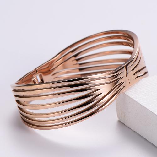 Stainless Steel Bangle, 304 Stainless Steel, Vacuum Ion Plating, fashion jewelry & for woman Inner 28*50mm 