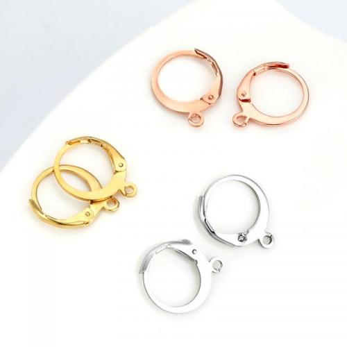 304 Stainless Steel Huggie Hoop Earring Finding, Round, Galvanic plating, polished & DIY & Unisex Approx 1.6mm 
