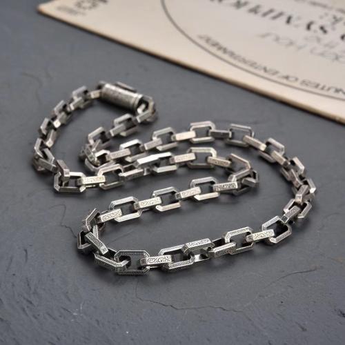 metal collar, chapado en color de plata antigua, Vintage & unisexo, longitud:aproximado 21.6 Inch, Vendido por UD