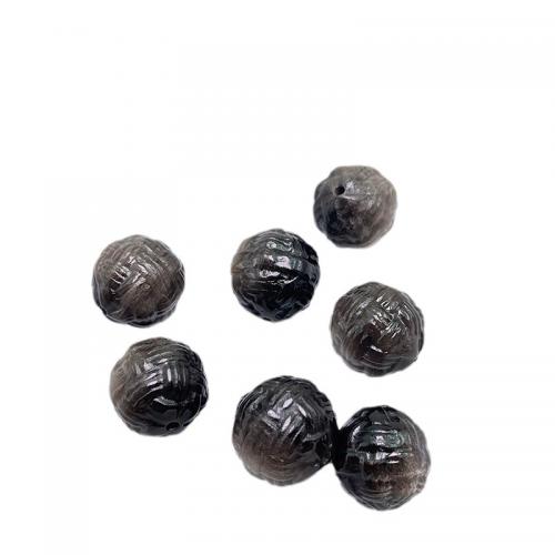 Single Gemstone Beads, Silver Obsidian, Carved, DIY, beads length 13-14mm Approx 1mm 