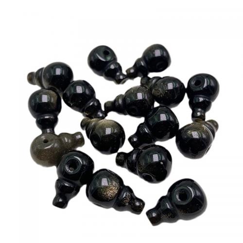 3 Holes Guru Beads, Obsidian, DIY 