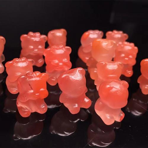 агатовые бисеры, Юньнань красный агат, Медведь, DIY, beads length 13-14mm, продается PC