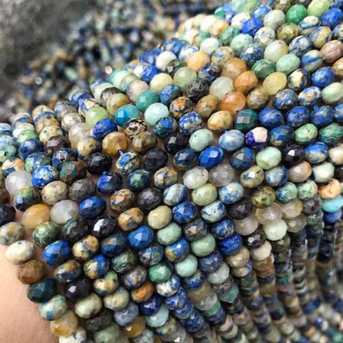 Single Gemstone Beads, Chrysocolla, Abacus, polished, DIY & faceted, mixed colors Approx 38 cm 