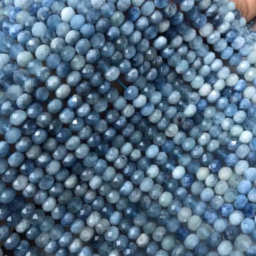 Aquamarin Perlen, Abakus,Rechenbrett, poliert, DIY & facettierte, seeblau, 4x6mm, Länge:ca. 38 cm, verkauft von Strang