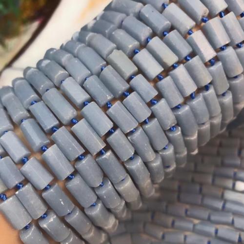 Single Gemstone Beads, Angelite, Column, polished, DIY, light blue Approx 38 cm 