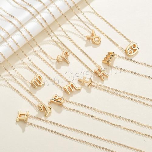 Titanium Steel Chain Necklace, 12 Signs of the Zodiac, plated & for woman Approx 45 cm 