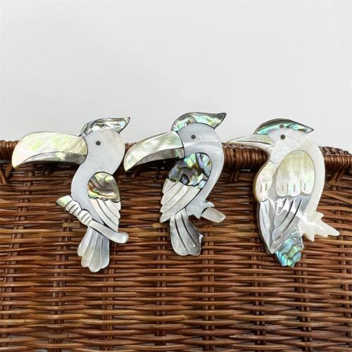 Abalone Shell Pendants, Bird, random style & DIY, mixed colors 