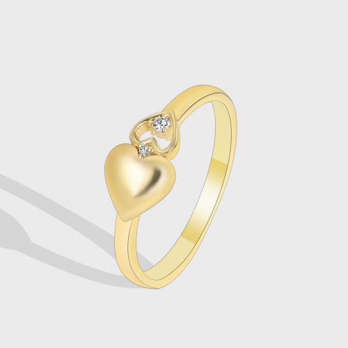 Цирконий Micro Pave Латунь палец кольцо, плакирован золотом, ювелирные изделия моды & разный размер для выбора & инкрустированное микро кубического циркония & Женский, продается PC