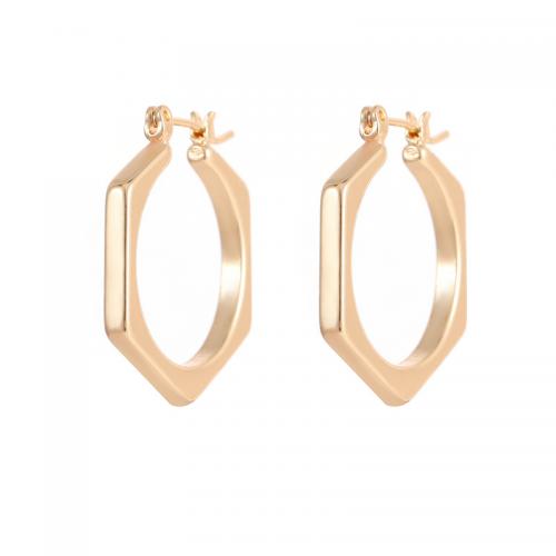 Brass Hoop Earring, gold color plated, fashion jewelry & for woman 