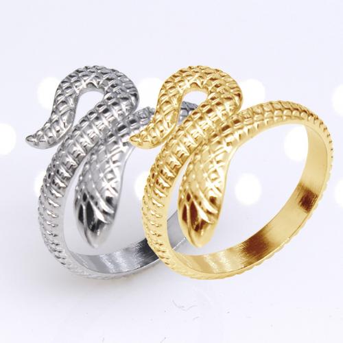 Titanium Steel Finger Ring, Snake, plated, fashion jewelry & for woman mm 