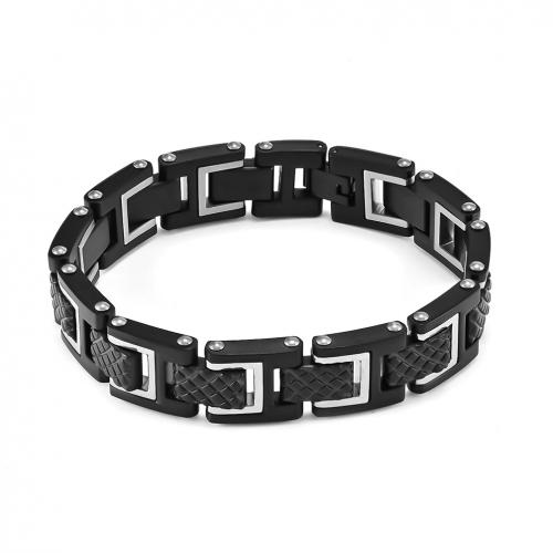 Stainless Steel Chain Bracelets, 304 Stainless Steel, polished, fashion jewelry & Unisex Approx 220 mm 
