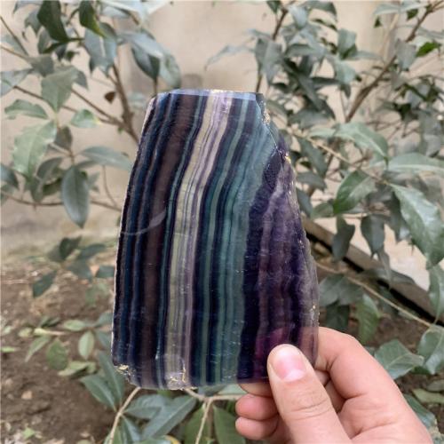 Colorful Fluorite Decoration, Nuggets, polished, for home and office, mixed colors, Length about 8-15cm 