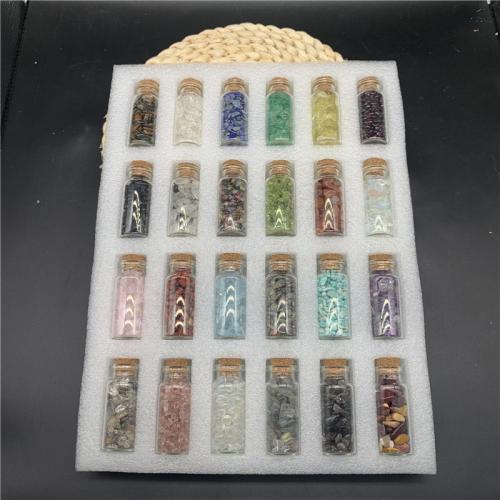 Piedras preciosas Botella de deseo, con Espuma PE & Vidrio & madera, pulido, color mixto, 270x210x30mm, 24PCs/Set, Vendido por Set