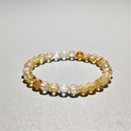 Bracelets quartz, perles de citrine, Rond, bijoux de mode & unisexe & normes différentes pour le choix, Jaune Environ 18 cm, Vendu par PC