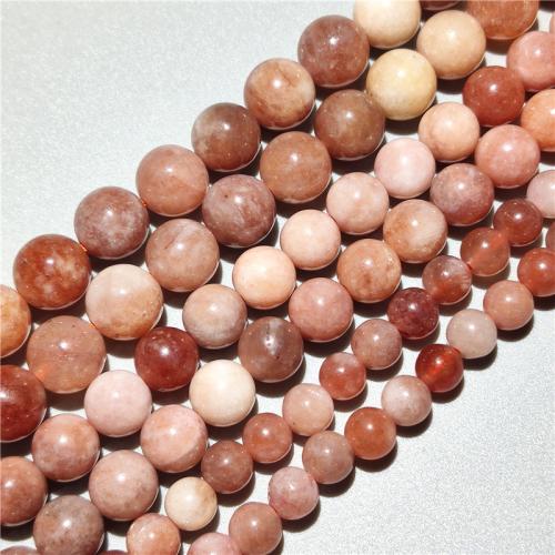 Sonnenstein Perle, rund, DIY & verschiedene Größen vorhanden, orange, Länge:ca. 38 cm, verkauft von Strang