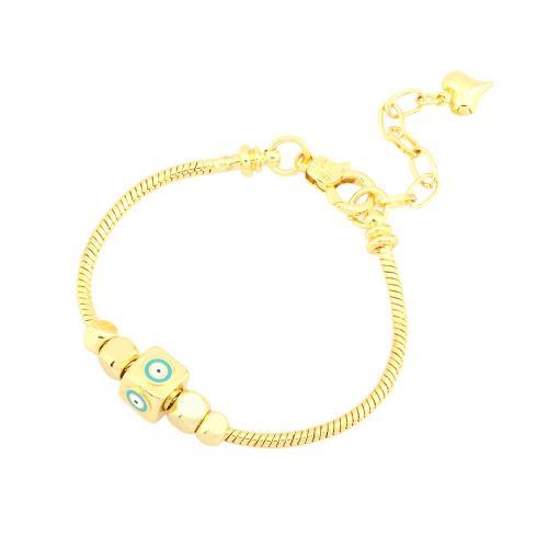 Evil Eye Jewelry Bracelet, Brass, 18K gold plated, fashion jewelry & for woman & enamel Approx 16-22 cm 