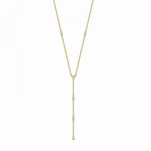 Cubic Zircon Micro Pave Brass Necklace, plated, micro pave cubic zirconia & for woman, golden 45-55CM 