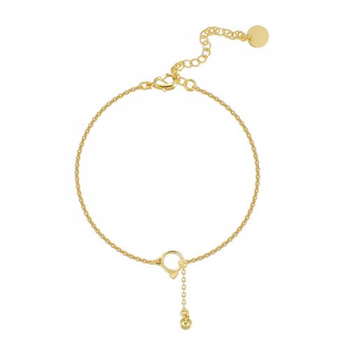 Brass Anklet, plated, for woman, golden 