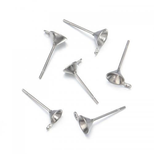 Stainless Steel Earring Stud Component, 304 Stainless Steel, DIY  original color 