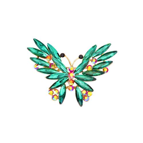 cristal Broche, alliage de zinc, avec cristal, papillon, bijoux de mode & pour femme & avec strass, plus de couleurs à choisir Vendu par PC