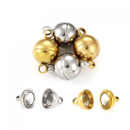 Round Stainless Steel Magnetic Clasp, 304 Stainless Steel, Vacuum Ion Plating, DIY & Unisex 