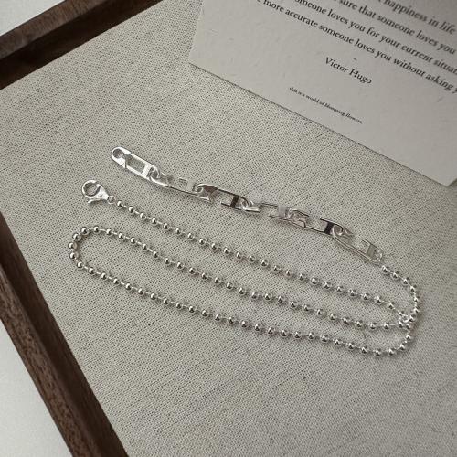 Collar de la joyería de plata esterlina, Plata de ley 925, pulido, para mujer, longitud:aproximado 17.71 Inch, Vendido por UD