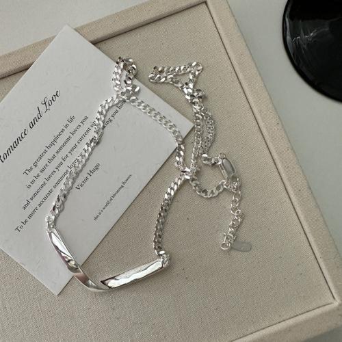 Sterling Silver Jewelry Necklace, 925 Sterling Silver, with 5cm extender chain, polished, fashion jewelry & for woman Approx 44 cm 