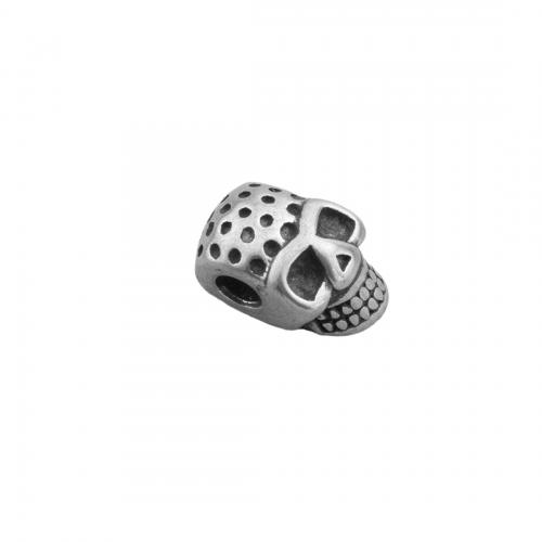 304 Stainless Steel Spacer Bead, Skull, polished, DIY Approx 3mm 