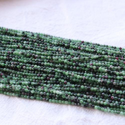 Perles en rouge vert, Rubis en Zoïsite, poli, DIY & normes différentes pour le choix & facettes, couleurs mélangées Environ 39 cm, Vendu par brin