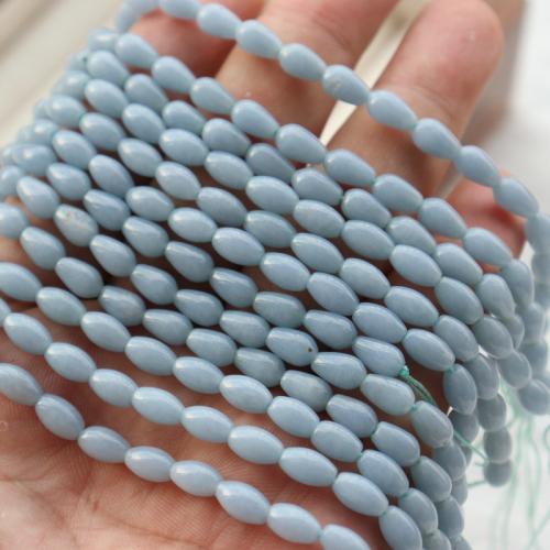 Single Gemstone Beads, Angelite, polished & DIY, light blue Approx 39 cm, Approx 